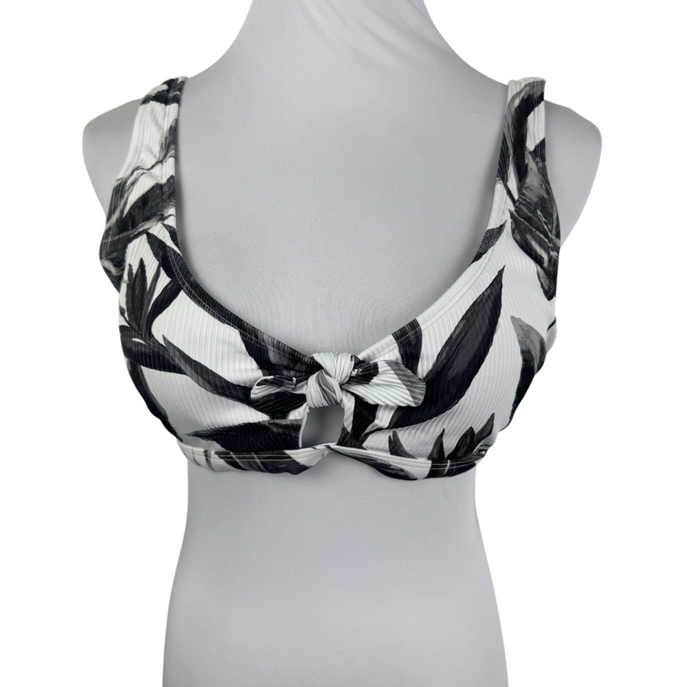 Body Glove May Swim Bikini Top Front Bow Peekaboo Women's‎ XL Black White NEW